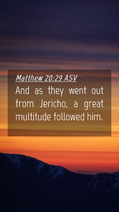 Picture 04 - Matthew 20:29 ASV Mobile Phone Wallpaper - And as they went out from Jericho, a great - Mobile Bible Verse Wallpaper