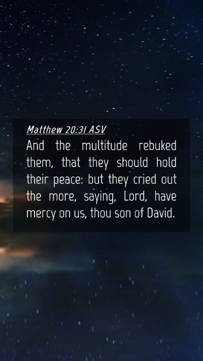 Picture 04 - Matthew 20:31 ASV Mobile Phone Wallpaper - And the multitude rebuked them, that they should - Mobile Bible Verse Wallpaper