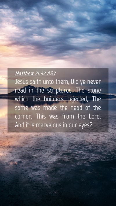 Picture 04 - Matthew 21:42 ASV Mobile Phone Wallpaper - Jesus saith unto them, Did ye never read in the - Mobile Bible Verse Wallpaper