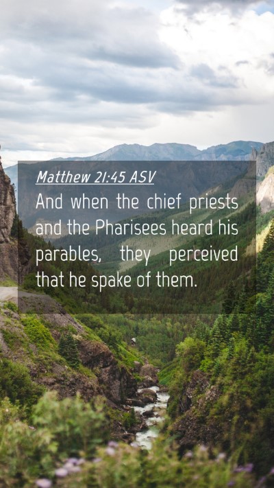 Picture 04 - Matthew 21:45 ASV Mobile Phone Wallpaper - And when the chief priests and the Pharisees - Mobile Bible Verse Wallpaper