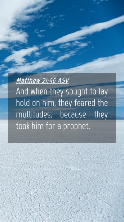 Picture 04 - Matthew 21:46 ASV Mobile Phone Wallpaper - And when they sought to lay hold on him, they - Mobile Bible Verse Wallpaper