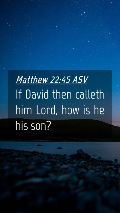 Picture 04 - Matthew 22:45 ASV Mobile Phone Wallpaper - If David then calleth him Lord, how is he his - Mobile Bible Verse Wallpaper