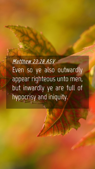 Picture 04 - Matthew 23:28 ASV Mobile Phone Wallpaper - Even so ye also outwardly appear righteous unto - Mobile Bible Verse Wallpaper