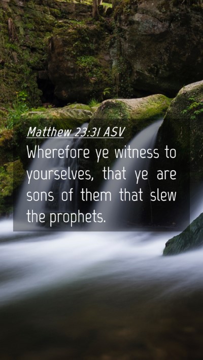 Picture 04 - Matthew 23:31 ASV Mobile Phone Wallpaper - Wherefore ye witness to yourselves, that ye are - Mobile Bible Verse Wallpaper