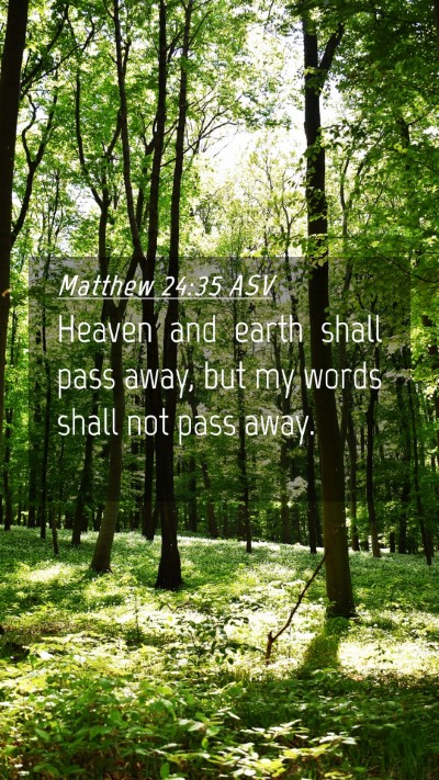 Picture 04 - Matthew 24:35 ASV Mobile Phone Wallpaper - Heaven and earth shall pass away, but my words - Mobile Bible Verse Wallpaper