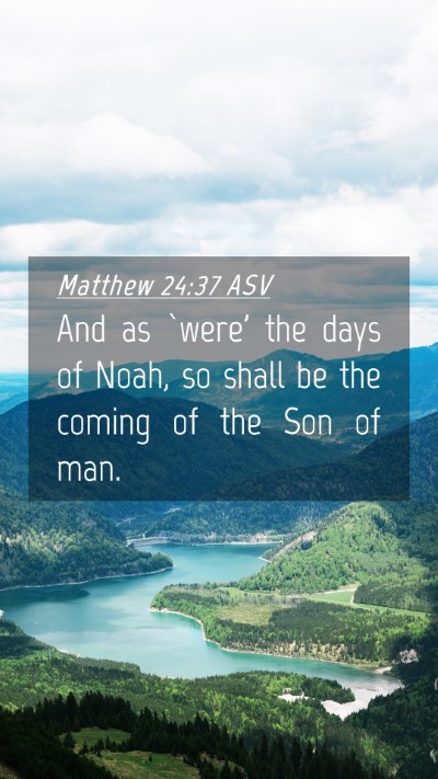 Picture 04 - Matthew 24:37 ASV Mobile Phone Wallpaper - And as `were' the days of Noah, so shall be the - Mobile Bible Verse Wallpaper