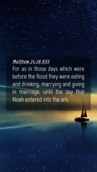 Picture 04 - Matthew 24:38 ASV Mobile Phone Wallpaper - For as in those days which were before the flood - Mobile Bible Verse Wallpaper
