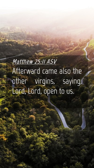 Picture 04 - Matthew 25:11 ASV Mobile Phone Wallpaper - Afterward came also the other virgins, saying, - Mobile Bible Verse Wallpaper