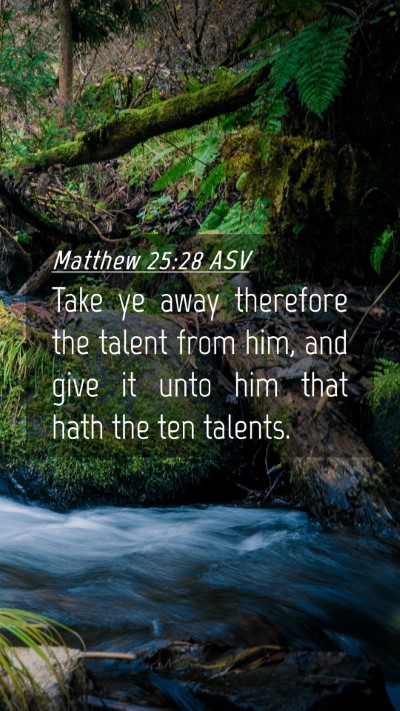 Picture 04 - Matthew 25:28 ASV Mobile Phone Wallpaper - Take ye away therefore the talent from him, and - Mobile Bible Verse Wallpaper