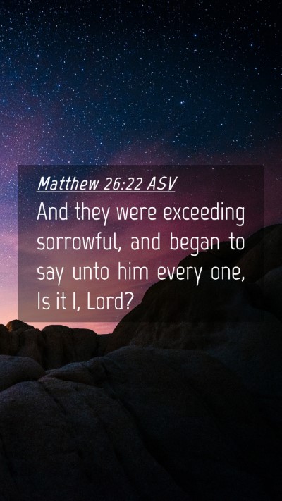 Picture 04 - Matthew 26:22 ASV Mobile Phone Wallpaper - And they were exceeding sorrowful, and began to - Mobile Bible Verse Wallpaper