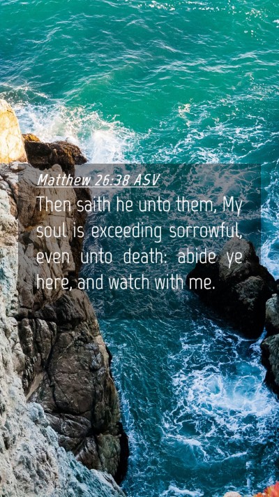 Picture 04 - Matthew 26:38 ASV Mobile Phone Wallpaper - Then saith he unto them, My soul is exceeding - Mobile Bible Verse Wallpaper