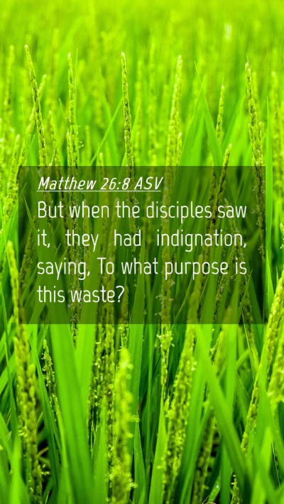 Picture 04 - Matthew 26:8 ASV Mobile Phone Wallpaper - But when the disciples saw it, they had - Mobile Bible Verse Wallpaper