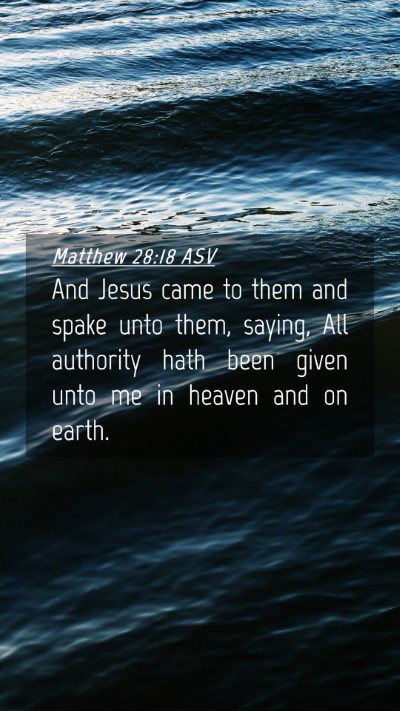 Picture 04 - Matthew 28:18 ASV Mobile Phone Wallpaper - And Jesus came to them and spake unto them, - Mobile Bible Verse Wallpaper