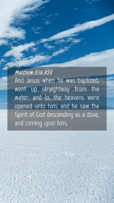 Picture 04 - Matthew 3:16 ASV Mobile Phone Wallpaper - And Jesus when he was baptized, went up - Mobile Bible Verse Wallpaper
