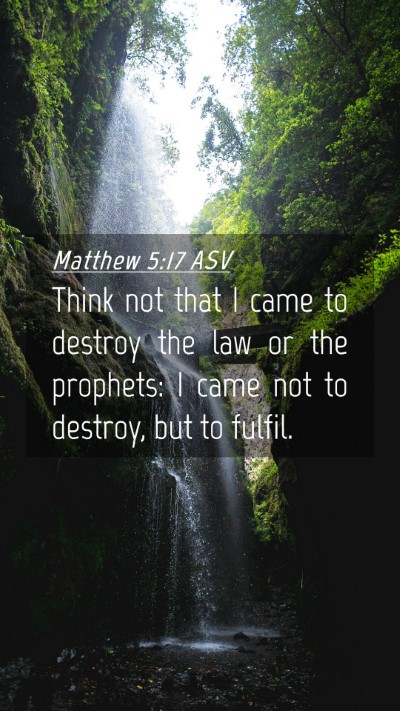 Picture 04 - Matthew 5:17 ASV Mobile Phone Wallpaper - Think not that I came to destroy the law or the - Mobile Bible Verse Wallpaper