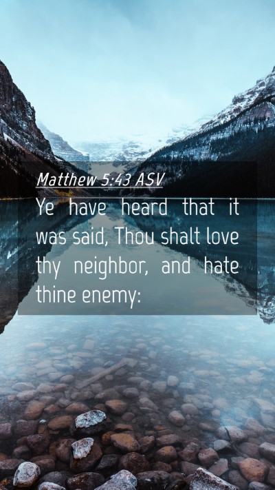 Picture 04 - Matthew 5:43 ASV Mobile Phone Wallpaper - Ye have heard that it was said, Thou shalt love - Mobile Bible Verse Wallpaper