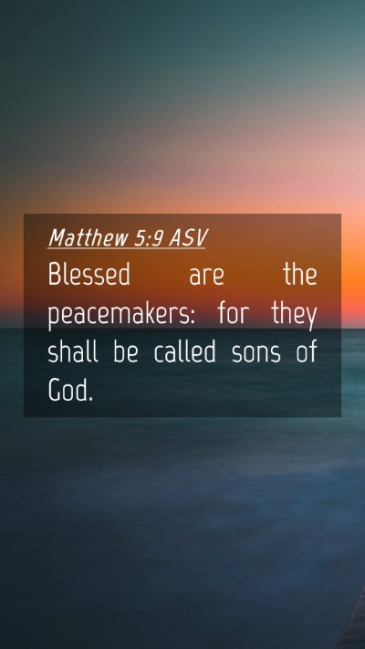 Picture 04 - Matthew 5:9 ASV Mobile Phone Wallpaper - Blessed are the peacemakers: for they shall be - Mobile Bible Verse Wallpaper