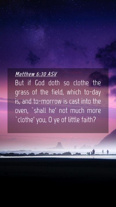 Picture 04 - Matthew 6:30 ASV Mobile Phone Wallpaper - But if God doth so clothe the grass of the field, - Mobile Bible Verse Wallpaper