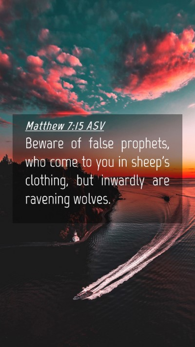 Picture 04 - Matthew 7:15 ASV Mobile Phone Wallpaper - Beware of false prophets, who come to you in - Mobile Bible Verse Wallpaper