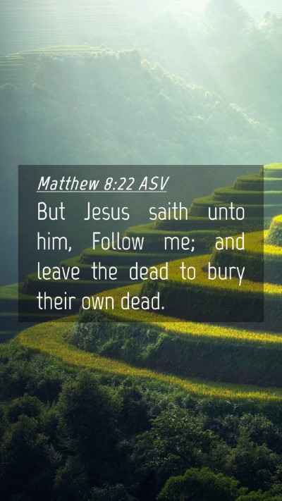 Picture 04 - Matthew 8:22 ASV Mobile Phone Wallpaper - But Jesus saith unto him, Follow me; and leave - Mobile Bible Verse Wallpaper