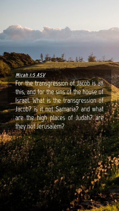 Picture 04 - Micah 1:5 ASV Mobile Phone Wallpaper - For the transgression of Jacob is all this, and - Mobile Bible Verse Wallpaper