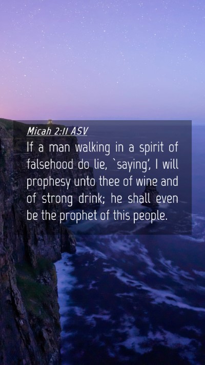 Picture 04 - Micah 2:11 ASV Mobile Phone Wallpaper - If a man walking in a spirit of falsehood do lie, - Mobile Bible Verse Wallpaper
