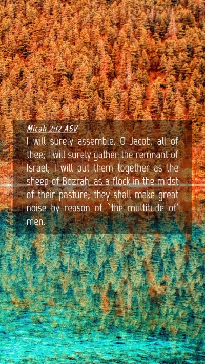 Picture 04 - Micah 2:12 ASV Mobile Phone Wallpaper - I will surely assemble, O Jacob, all of thee; I - Mobile Bible Verse Wallpaper