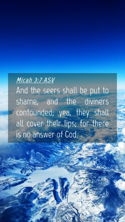 Picture 04 - Micah 3:7 ASV Mobile Phone Wallpaper - And the seers shall be put to shame, and the - Mobile Bible Verse Wallpaper