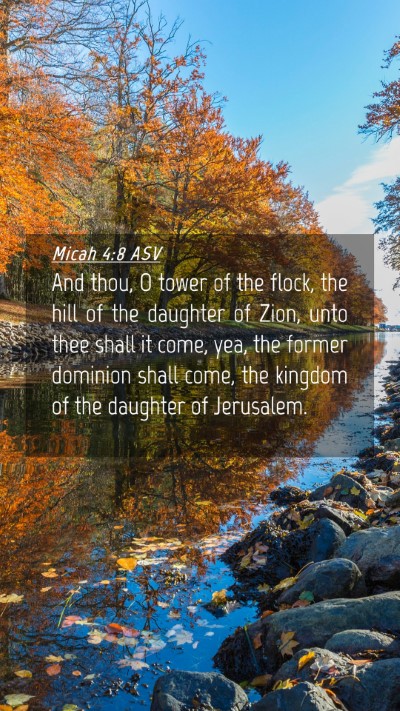 Picture 04 - Micah 4:8 ASV Mobile Phone Wallpaper - And thou, O tower of the flock, the hill of the - Mobile Bible Verse Wallpaper