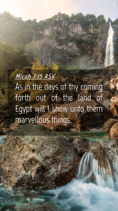 Picture 04 - Micah 7:15 ASV Mobile Phone Wallpaper - As in the days of thy coming forth out of the - Mobile Bible Verse Wallpaper