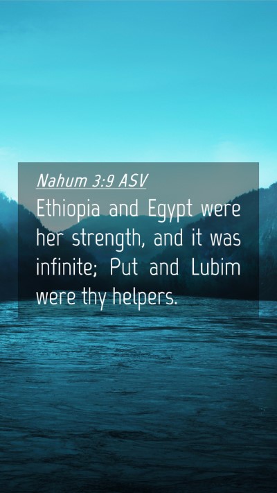 Picture 04 - Nahum 3:9 ASV Mobile Phone Wallpaper - Ethiopia and Egypt were her strength, and it was - Mobile Bible Verse Wallpaper