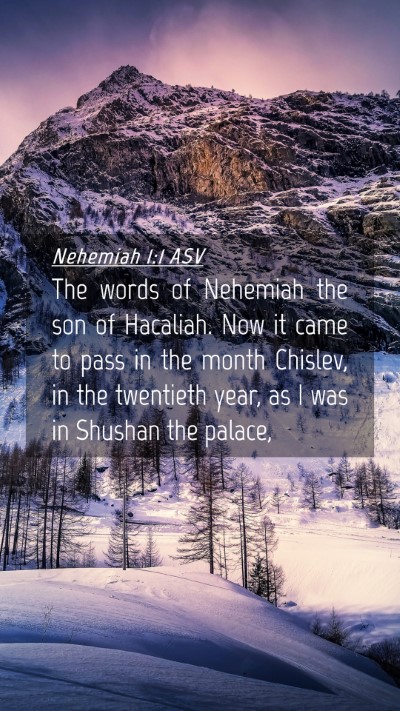 Picture 04 - Nehemiah 1:1 ASV Mobile Phone Wallpaper - The words of Nehemiah the son of Hacaliah. Now it - Mobile Bible Verse Wallpaper