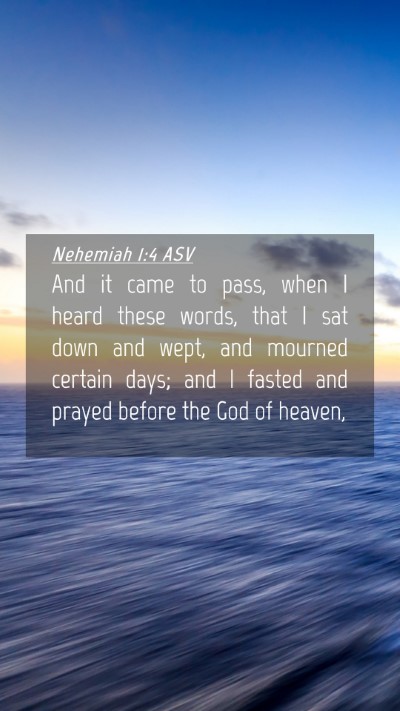 Picture 04 - Nehemiah 1:4 ASV Mobile Phone Wallpaper - And it came to pass, when I heard these words, - Mobile Bible Verse Wallpaper