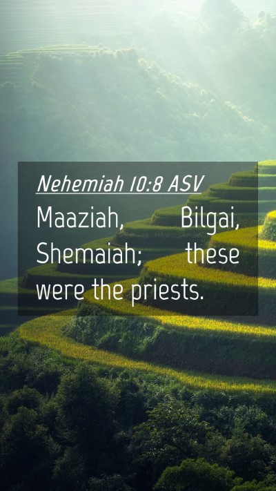 Picture 04 - Nehemiah 10:8 ASV Mobile Phone Wallpaper - Maaziah, Bilgai, Shemaiah; these were the - Mobile Bible Verse Wallpaper