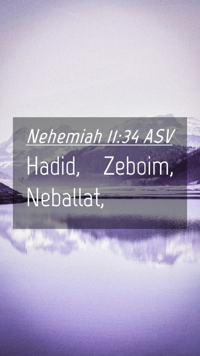 Picture 04 - Nehemiah 11:34 ASV Mobile Phone Wallpaper - Hadid, Zeboim, - Mobile Bible Verse Wallpaper