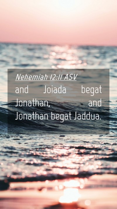 Picture 04 - Nehemiah 12:11 ASV Mobile Phone Wallpaper - and Joiada begat Jonathan, and Jonathan begat - Mobile Bible Verse Wallpaper