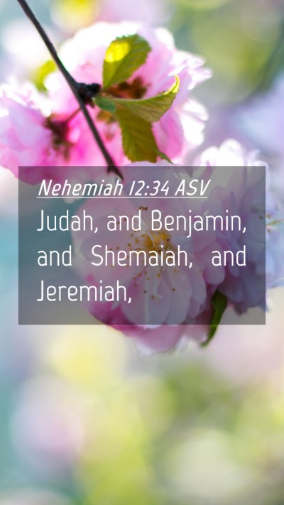 Picture 04 - Nehemiah 12:34 ASV Mobile Phone Wallpaper - Judah, and Benjamin, and Shemaiah, and - Mobile Bible Verse Wallpaper