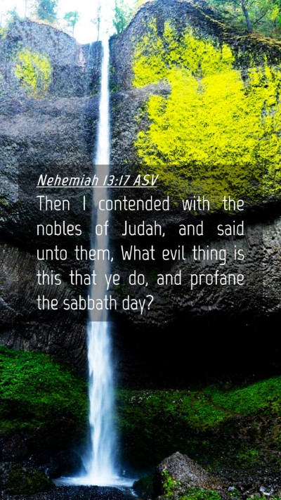 Picture 04 - Nehemiah 13:17 ASV Mobile Phone Wallpaper - Then I contended with the nobles of Judah, and - Mobile Bible Verse Wallpaper