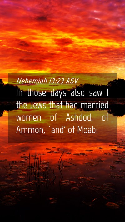 Picture 04 - Nehemiah 13:23 ASV Mobile Phone Wallpaper - In those days also saw I the Jews that had - Mobile Bible Verse Wallpaper