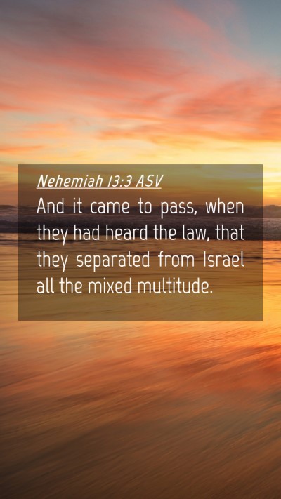 Picture 04 - Nehemiah 13:3 ASV Mobile Phone Wallpaper - And it came to pass, when they had heard the law, - Mobile Bible Verse Wallpaper