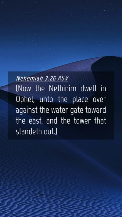 Picture 04 - Nehemiah 3:26 ASV Mobile Phone Wallpaper - (Now the Nethinim dwelt in Ophel, unto the place - Mobile Bible Verse Wallpaper