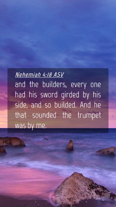 Picture 04 - Nehemiah 4:18 ASV Mobile Phone Wallpaper - and the builders, every one had his sword girded - Mobile Bible Verse Wallpaper