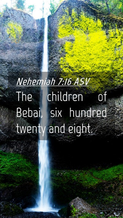 Picture 04 - Nehemiah 7:16 ASV Mobile Phone Wallpaper - The children of Bebai, six hundred twenty and - Mobile Bible Verse Wallpaper
