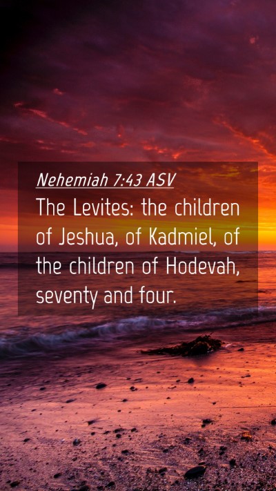 Picture 04 - Nehemiah 7:43 ASV Mobile Phone Wallpaper - The Levites: the children of Jeshua, of Kadmiel, - Mobile Bible Verse Wallpaper