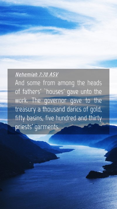 Picture 04 - Nehemiah 7:70 ASV Mobile Phone Wallpaper - And some from among the heads of fathers' - Mobile Bible Verse Wallpaper