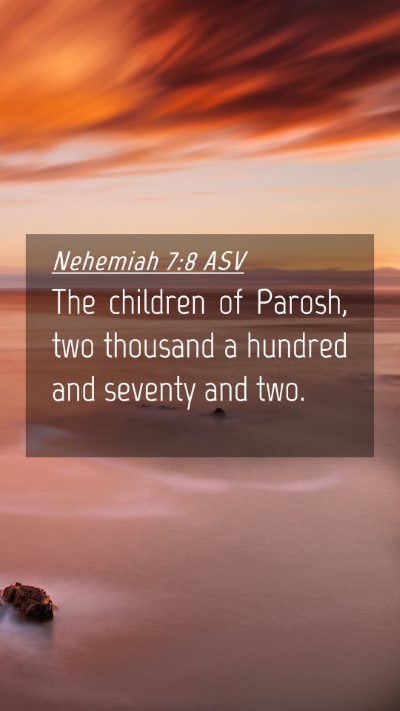 Picture 04 - Nehemiah 7:8 ASV Mobile Phone Wallpaper - The children of Parosh, two thousand a hundred - Mobile Bible Verse Wallpaper