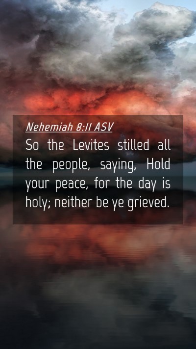 Picture 04 - Nehemiah 8:11 ASV Mobile Phone Wallpaper - So the Levites stilled all the people, saying, - Mobile Bible Verse Wallpaper