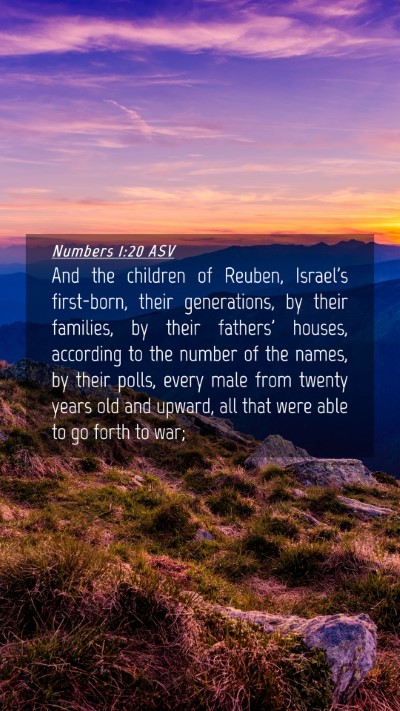 Picture 04 - Numbers 1:20 ASV Mobile Phone Wallpaper - And the children of Reuben, Israel's first-born, - Mobile Bible Verse Wallpaper