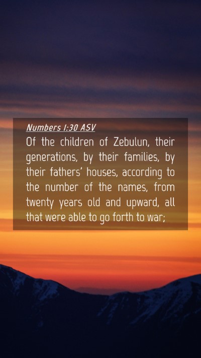 Picture 04 - Numbers 1:30 ASV Mobile Phone Wallpaper - Of the children of Zebulun, their generations, by - Mobile Bible Verse Wallpaper