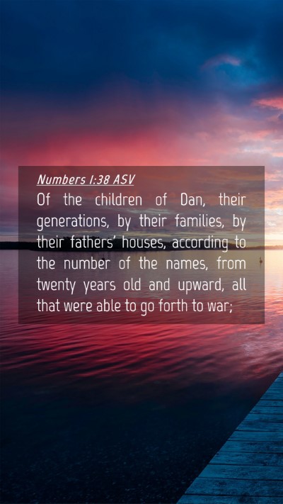 Picture 04 - Numbers 1:38 ASV Mobile Phone Wallpaper - Of the children of Dan, their generations, by - Mobile Bible Verse Wallpaper
